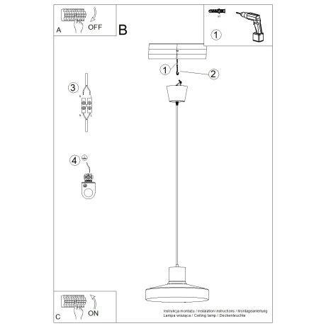 Pendant lamp BILO biała