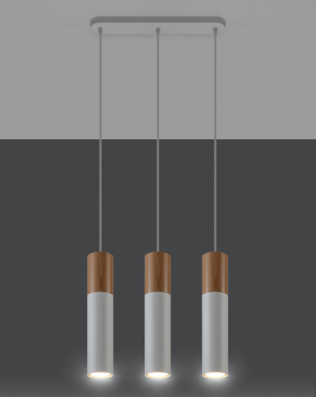 Hanging Lamp PABLO 3 white + 3x LED Bulb GU-10 3000K Warm White 7W 620lm