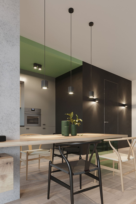 Ceiling pendant lamp ORBIS 1 black + 1x LED Bulb GU-10 3000K Warm 7W 620lm