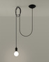 Ceiling pendant lamp EDISON 1 LONG black + 1x LED Bulb E27 4000K Cold 7.5W 650lm