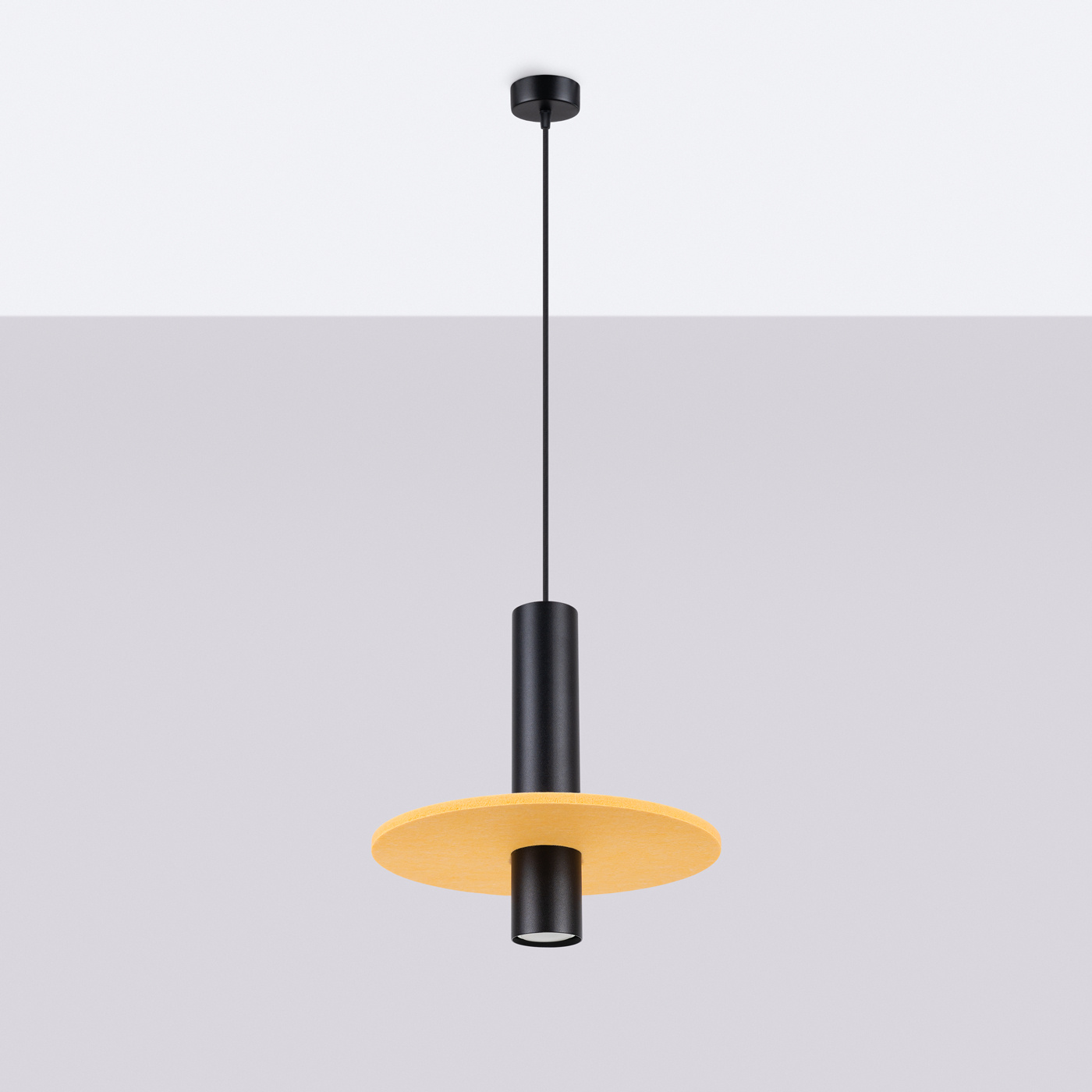 Pendant lamp PELTA 1 black/yellow