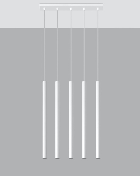 Ceiling pendant PASTELO 5 white + 5x LED Bulb G9 3000K Warm 4.5W 510lm