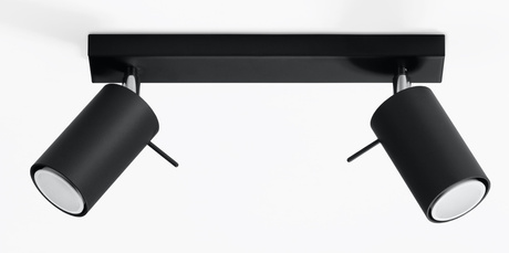 Ceiling lamp RING 2 black + 2x LED Bulb GU-10 3000K Warm White 7W 620lm