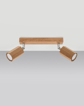 Ceiling lamp ZEKE 2 oak + 2x LED Bulb GU-10 4000K Cool White 7W 630lm