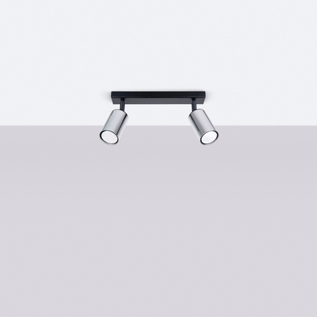 Ceiling lamp WINX 2 black/chrome + 2x LED Bulb GU-10 3000K Warm 7W 510lm