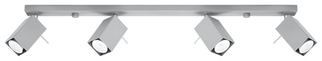 Ceiling lamp MERIDA 4L gray + 4x LED Bulb GU-10 3000K Warm White 7W 620lm