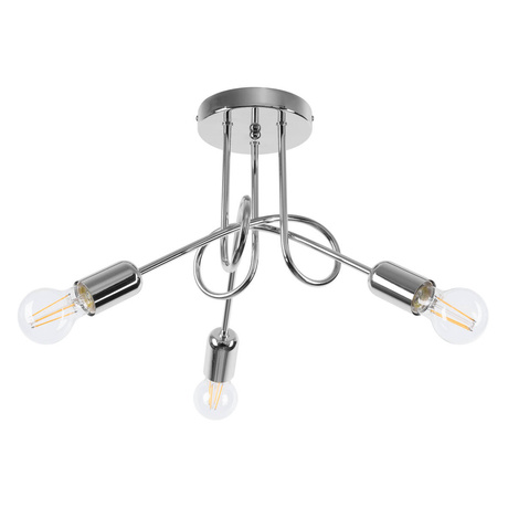 Chandelier SUPEŁ 3 chrome + 3X LED Bulb E27 3000K Warm White 7.5W 620lm
