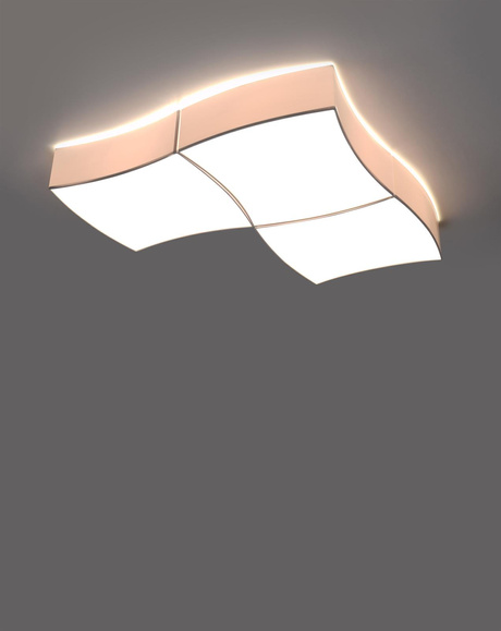 Ceiling lamp SQUARE 3 white + 6x LED Bulb E27 3000K Warm 7.5W 620lm