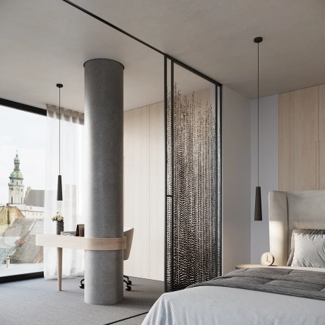 Pendant lamp ELECTRA black concrete