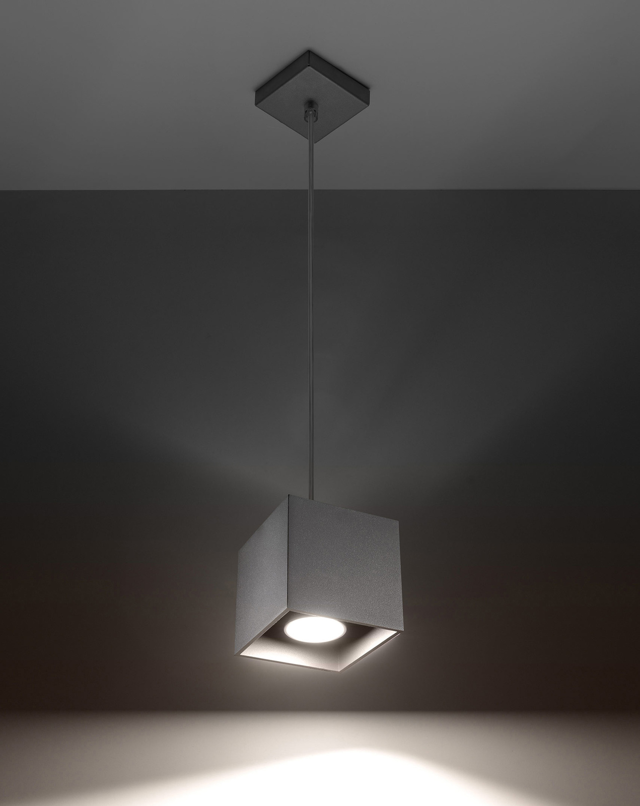 Pendant lamp QUAD 1 gray + 1 x LED Bulb GU-10 3000K Warm 7W 620lm