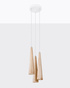 Hanging lamp SULA 3P natural wood + 3x LED Bulb GU-10 4000K Cool white 7W 630lm