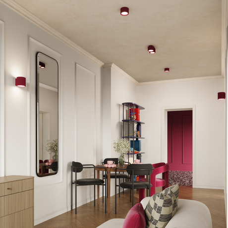 Ceiling lamp AURA 1 burgundy Gx53