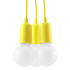 Hanging lamp DIEGO 3 yellow + 3x LED Bulb E27 4000K Cool White 7.5W 650lm