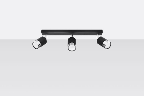 Ceiling lamp NERO 3 black/chrome + 3x LED Bulb GU-10 4000K Cool White 7W 630lm