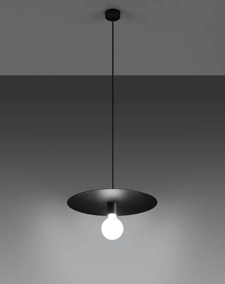 Pendant lamp FLAVIO black + 1x LED Bulb E27 4000K Cool White 7.5W 650lm