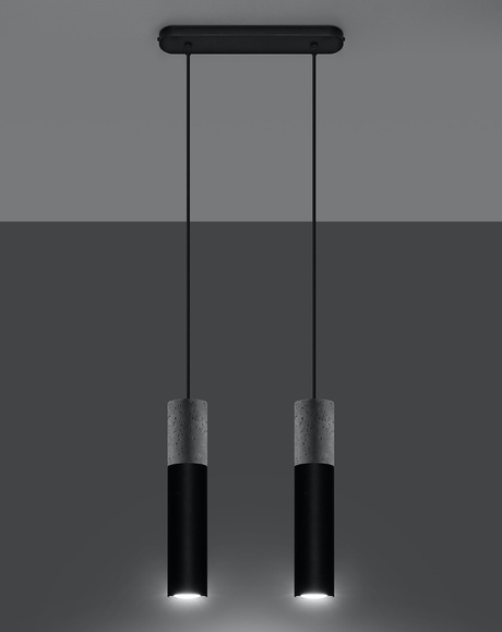 Pendant lamp BORGIO 2 black + 2x LED Bulb GU-10 4000K Cool White 7W 630lm