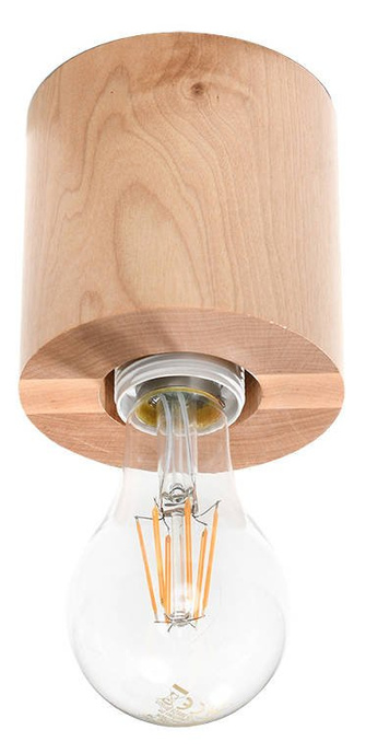 Ceiling lamp SALGADO natural wood +1x LED Bulb E27 4000K Cool White 7.5W 650lm