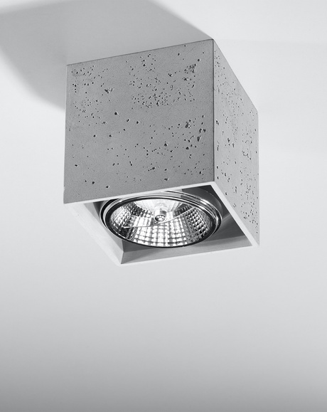Ceiling lamp VALDE 140 concrete + 1x LED bulb GU10 AR111 3000K warm 12W 800lm [WOJ+14146]
