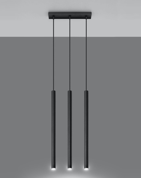 Pendant lamp PASTELO 3 black + 3x LED Bulb G9 4000K Cool White 4.5W 530lm