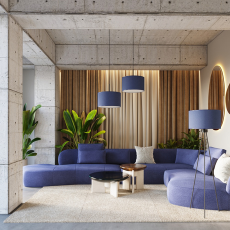 Floor lamp NEVIA navy