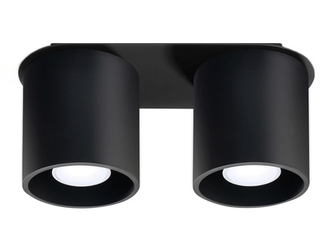 Ceiling lamp ORBIS 2 black + 2x LED Bulb GU-10 3000K Warm White 7W 620lm