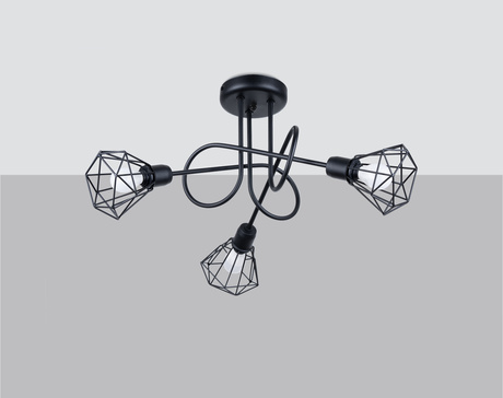 Chandelier ARTEMIS 3S black + 3x LED Bulb E14 3000K Warm 7.5W 620lm