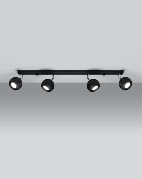 Ceiling lamp OCULARE 4L black + 4x LED Bulb GU-10 3000K Warm 7W 620lm