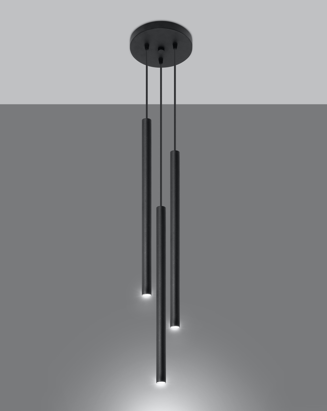 Hanging lamp PASTELO 3P black + 3x LED Bulb G9 3000K Warm 4.5W 510lm