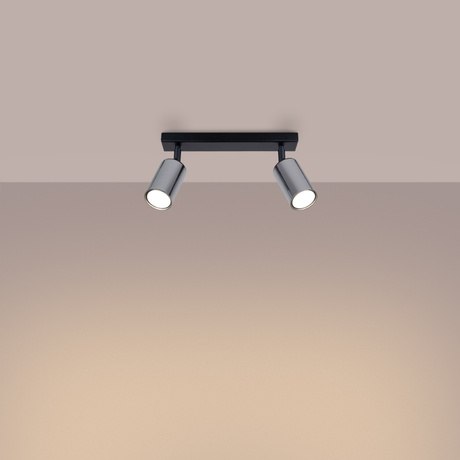 Ceiling lamp WINX 2 black/chrome + 2x LED Bulb GU-10 3000K Warm 7W 510lm