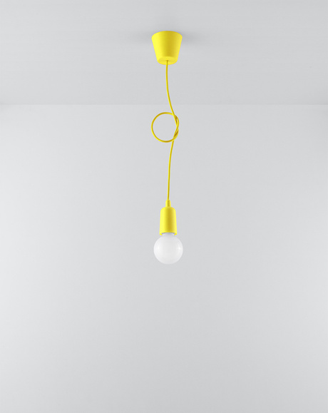Ceiling lamp DIEGO 1 yellow + 1x LED Bulb E27 3000K Warm 7.5W 620lm