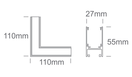 Corner for MIDI rails - suitable for MYL.00531 & MYL.00532