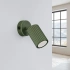 Wall lamp KARBON olive green with a switch