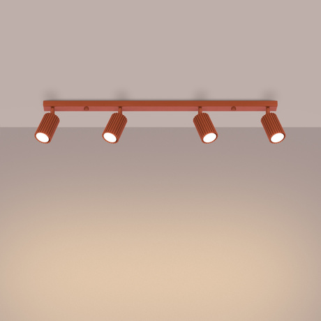 Ceiling lamp KARBON 4L red ochre