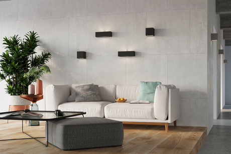 Wall ceramic lamp VEGA black + 1x LED Bulb E27 3000K Warm 7.5W 620lm