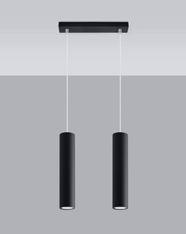 Hanging Lamp LAGOS 2 black + 2x LED Bulb GU-10 3000K Warm White 7W 620lm