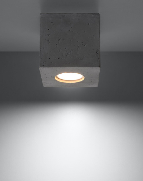 Ceiling lamp QUAD concrete + 1x LED Bulb GU-10 3000K Warm 7W 620lm