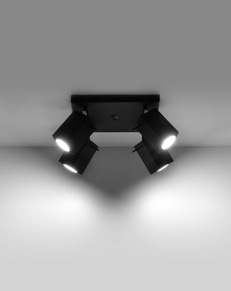Ceiling lamp MERIDA 4 black + 4x LED Bulb GU-10 4000K Cool White 7W 630lm