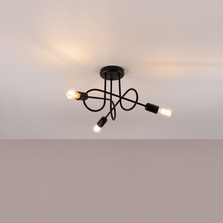 Chandelier SUPEŁ 3 black = 3X LED Bulb E27 3000K 7W 760lm