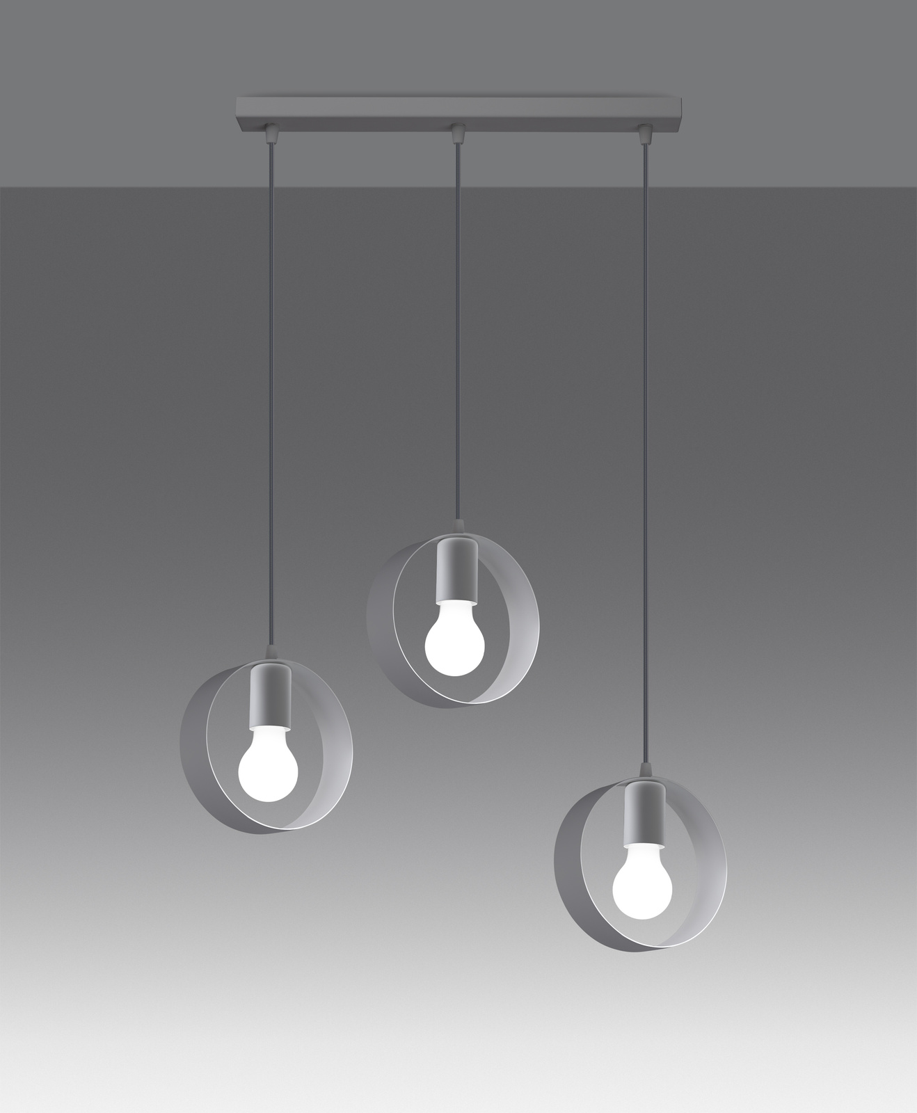 Ceiling pendant lamp TITRAN 3 white + 3x LED Bulb E27 4000K Cool White 7.5W 690lm