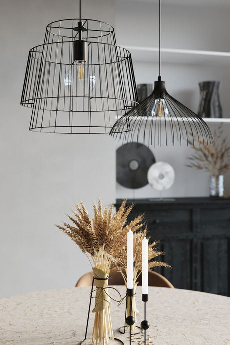 Pendant lamp GATE black + 1x LED Bulb E27 3000K Warm 7.5W 620lm