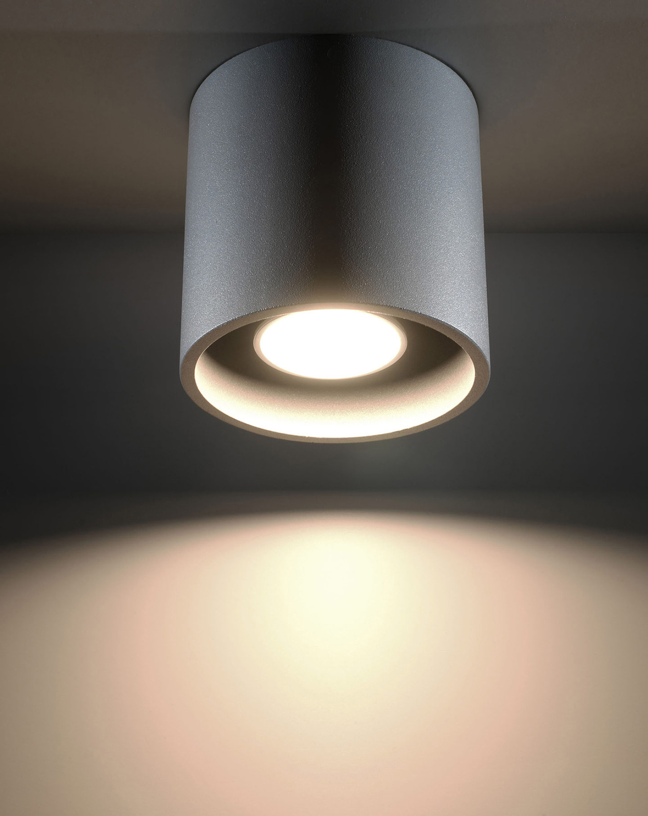 Ceiling lamp ORBIS 1 grey + 1x LED GU-10 4000K Cool White 7W 630lm bulb