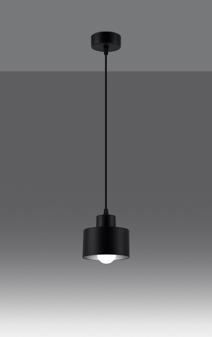 Ceiling pendant SAVAR 1 black + 1x LED Bulb E27 3000K Warm 7.5W 620lm