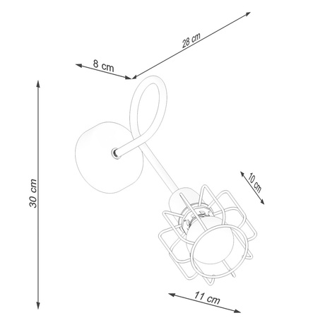 Wall lamp BELUCI 1S black + 1x LED Bulb E14 3000K Warm 7.5W 620lm