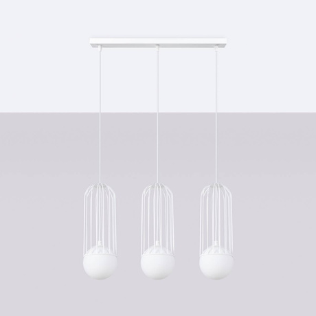 BRINA 3L white hanging lamp + 3x LED G9 4000K Cool White 4.5W 460lm bulb