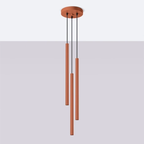 Pendant lamp PASTELO 3P red ochre