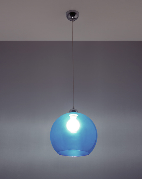 Hanging lamp BALL blue + 1x LED bulb E27 3000K Warm 7.5W 620lm