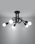 Chandelier SUPEŁ 5 black + 5x LED Bulb E27 3000K Warm 7.5W 620lm
