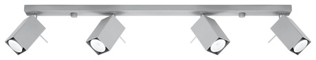 Ceiling lamp MERIDA 4L gray + 4x LED Bulb GU-10 4000K Cool White 7W 630lm