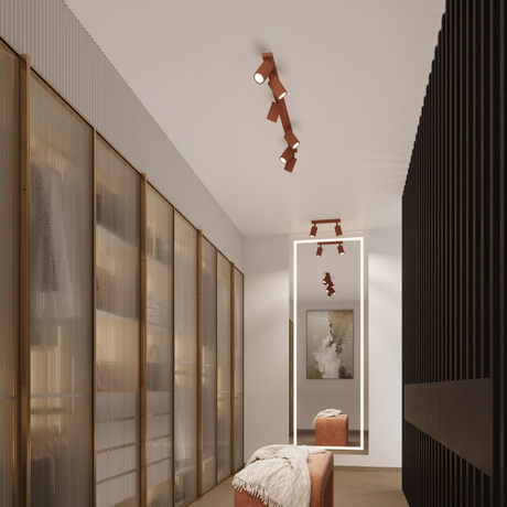 Ceiling lamp KARBON 4 red ochre