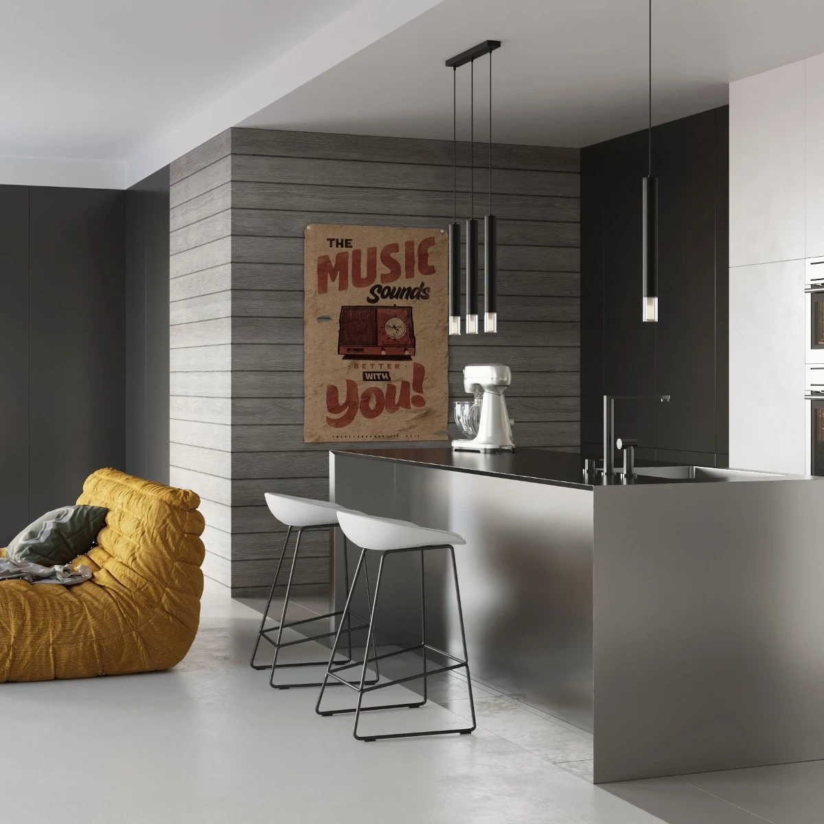Pendant lamp WEZYR 3 black